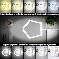 Vista 5 de Lámpara de escritorio LED para oficina en casa, 41.5 pulgadas, clip blanco, lámpara de escritorio de arquitecto con abrazadera, 24 W, ajustable