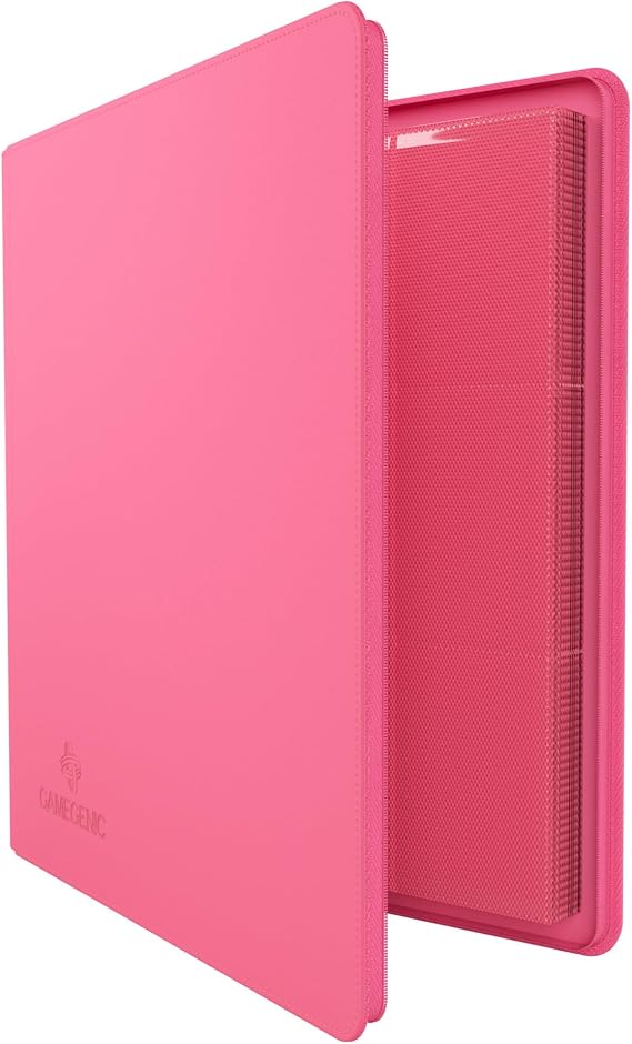 Gamegenic Zip-Up Album 24-Pocket Premium Card Game Protector - Pink Color | Organize Standard and Japanese Size Collectible Cards, Holds up to 480 Cards, Ideal for Playset Collections