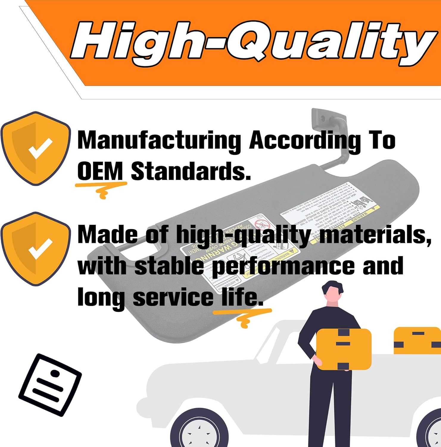 Left Driver Side Sun Visor Black Compatible with Jeep Wrangler JK 2007-2018, Replaces# 6CJ07DX9AA