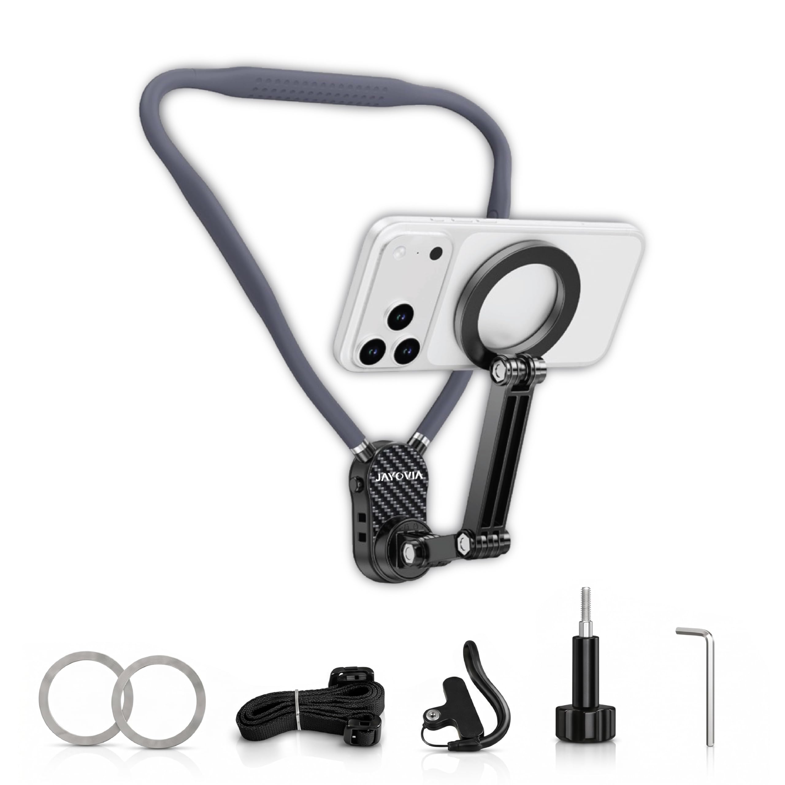 JAYOVIA Magnetic Neck Mobile Holder, Hands-Free Chest Mount for Mobile Phone, POV Mount for Video Recording, Phone Chest Mount for Vlogging & Content Creation, Compatible with iPhone & Android-image-5