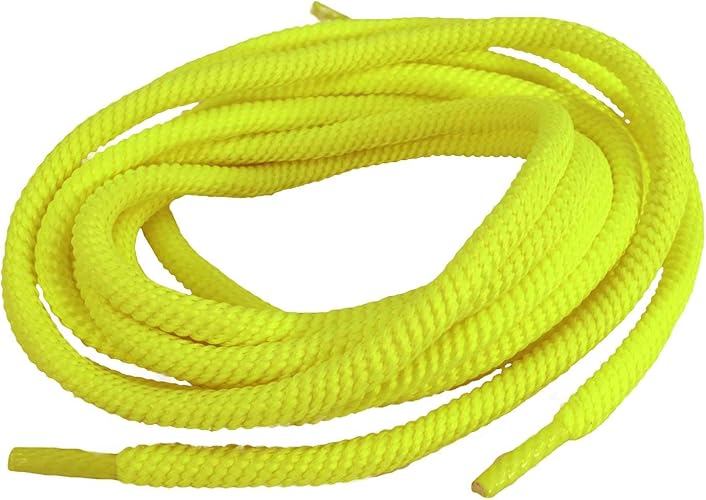 Amazon ハッピー パッチ 若者の靴ひも 靴紐 丸紐 無地 蛍光 イエロー 黄色 幅6ミリ 長さ110cm Etsr 252 靴紐 おしゃれ シューレース 靴ひも