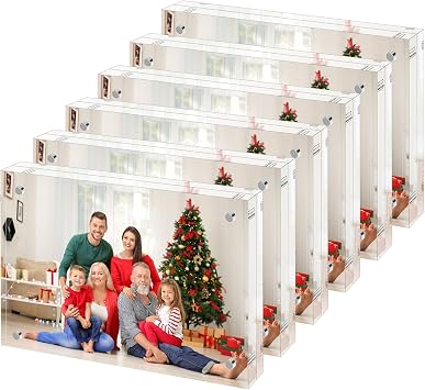 4x6 Acrylic Picture Frames 6 Pack, Premium Acrylic Photo Frame Magnetic Picture Frames Clear Double Holder-Sided, Free Standing Desktop Display, Best Gift for Family, Baby, Friend