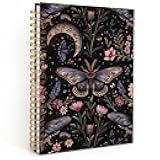 Floral Butterfly Spiral Notebook, Moody Dark Notebook, Witchy Journal, Vintage Boho Journal, Gothic Witchy Hardcover Notebook Gifts 5.5x8.3