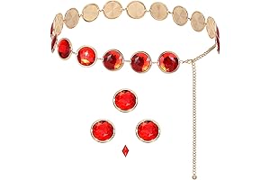 Western-Themed Red Gem Belt: A Striking Accessory for Cowgirl Charm