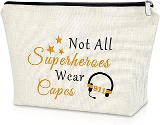Sazuwu 911 Dispatcher Gifts Travel Makeup Bag Dispatcher Appreciation Gifts | 911 Dispatcher Retirement Gifts Cosmetic Bag Zipper Toiletry Pouch Thank You Gifts for 911 Operator Emt Emergency Dispatcher