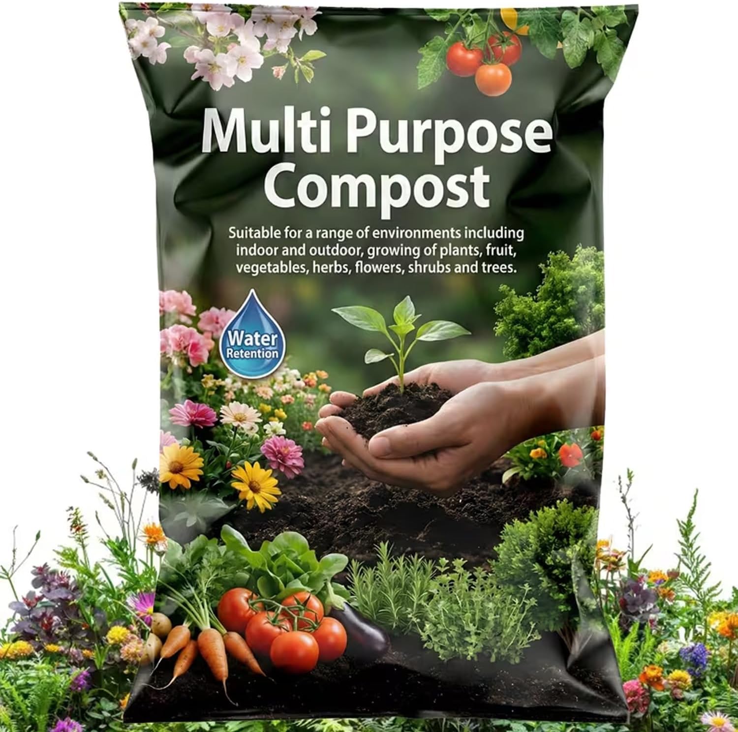 Multi-Purpose 10 Litre Special Mix Nutrient Rich Compost Soil Bag For Indoor Seed Plants, Outdoor Hanging Baskets, Potting, Growing & Plant Beds