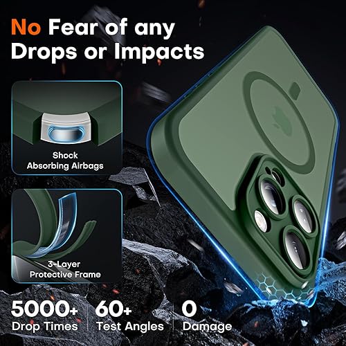 Miniatura 253 de TOCOL Funda magnética para iPhone 15 Pro Max, protección completa mejorada de la cámara, compatible con Magsafe, protección contra caídas, funda