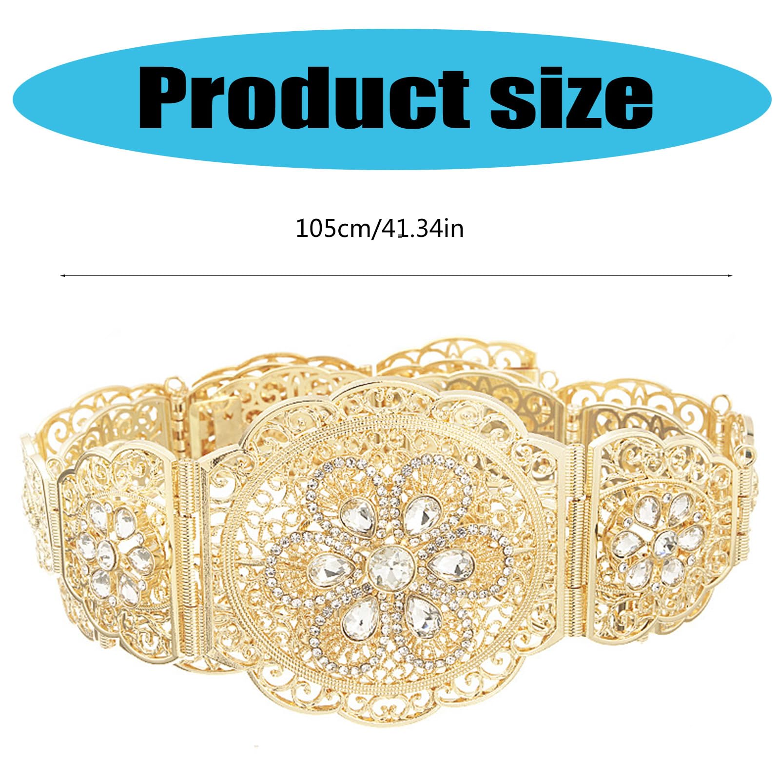 Elegante Strass Cintura abbellita Abito da Sera di Lusso Cintura Per Feste E Quotidiano Vita Versatile Indossare