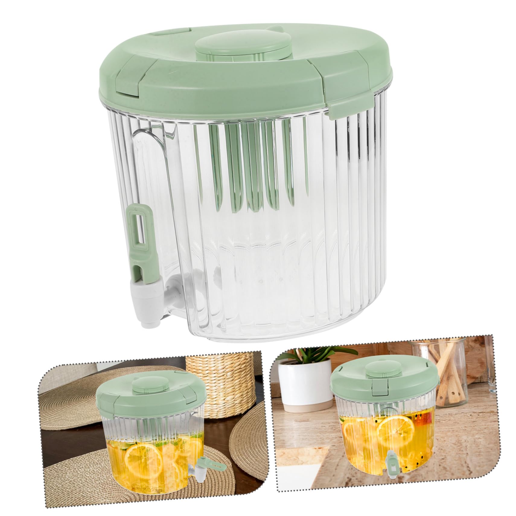 HEALLILY Brocca per succo di capacità con beccuccio per tè alla frutta prodotta a freddo e acqua refrigerata Dispenser di bevande in plastica per uso alimentare per frigorifero rubinetto per