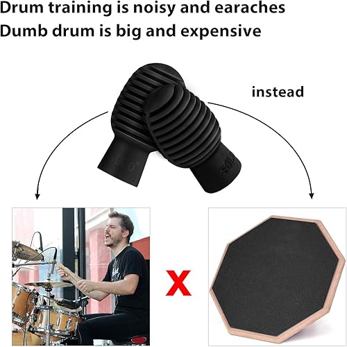Miniatura 7 de 4 piezas de tambor silenciador de tambor de silicona para baqueta, consejos de práctica silenciosos, accesorio de percusión, accesorio de repuesto