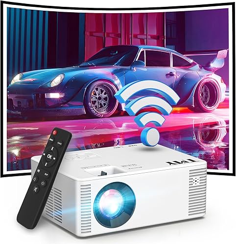 TMY - Proyector de 5500 lúmenes con WiFi pantalla de 100 pulgadas portátil para ver películas al aire libre soporta resolución de 1080P Full HD y