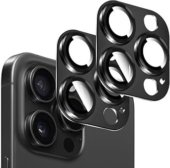 Kucheed 2PCS Camera Lens Protector for iPhone 11 Pro/iPhone 11 Pro Max, One-Piece Metal Aluminum with 3D Texture Designed Decoration, Anti-Scratch Full Protection Back Camera Cover