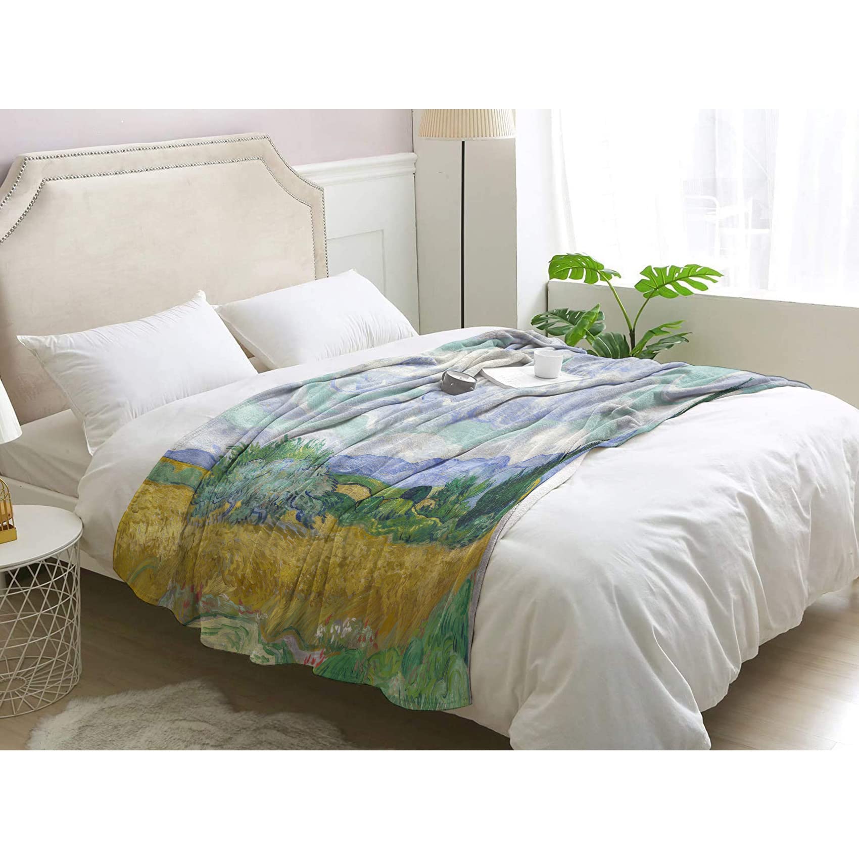 Couverture et plaid pour canapé flanelle douce couverture polaire 220x240 lit 2 personnes