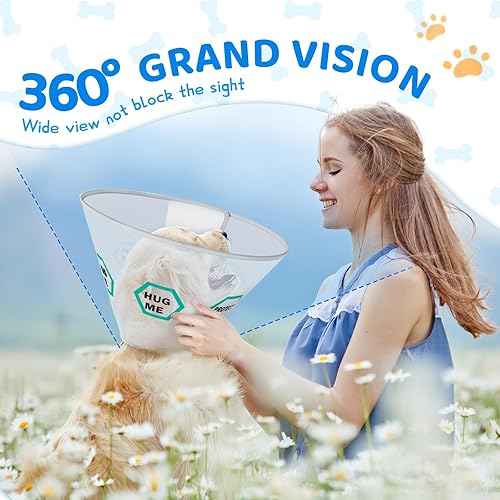 Miniatura 4 de Supet Collar de cono para perro después de la cirugía para dejar de lamer collar Elizabeth de recuperación ajustable, alternativa para perros