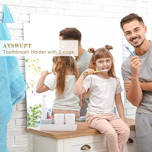 Miniatura 5 de Portacepillos de dientes para baños, organizador de encimera de baño, organizador de maquillaje pequeño