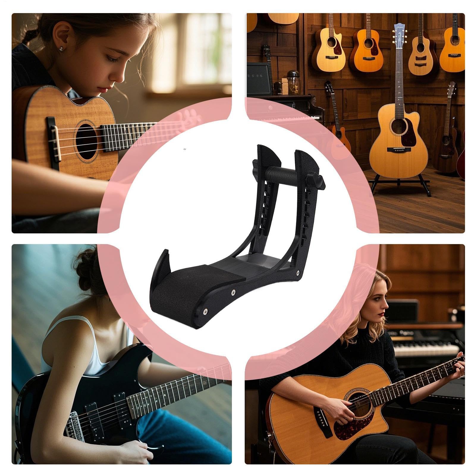 Reposapiés Para Guitarra - Soporte De Pierna Ajustable Para Guitarras Acústicas - Soporte Antirrayaduras Para Práctica de Guitarra Eléctrica, Acústica, Clásica y Bajo