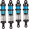Oiled Shocks Upgraded 66mm/72mm Aluminum Oil Shock Absorber Set for 1/12 1/14 1/16 RC Cars - Compatible with WLtoys 144001, 124019, MJX 16208, HBX & More