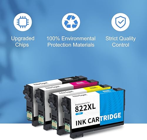 Miniatura 5 de Kolor Expert 822XL - Cartucho de tinta remanufacturado para impresora Epson 822XL 822 XL para impresora Epson Workforce Pro WF-3820 WF-4820 WF-4830