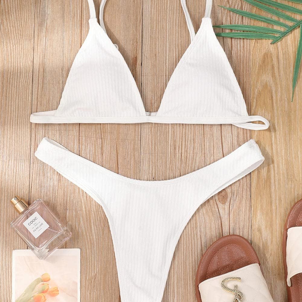 Retro Vintage Swimming Costume,Sterlen Pit Strip Three Points Bikini, Sexy butcexjous Swimsuit-White_L,Bikini Dress Size Swimwear Retro Beachwear