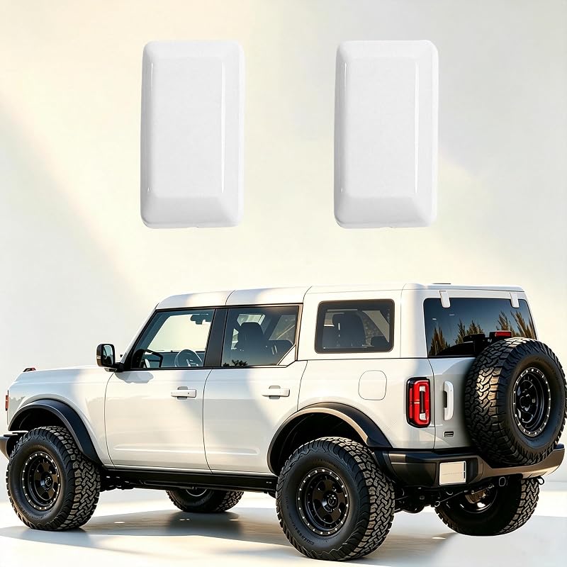 Capa da dobradiça do vidro traseiro do Ford Bronco sukemichi branca – Par
