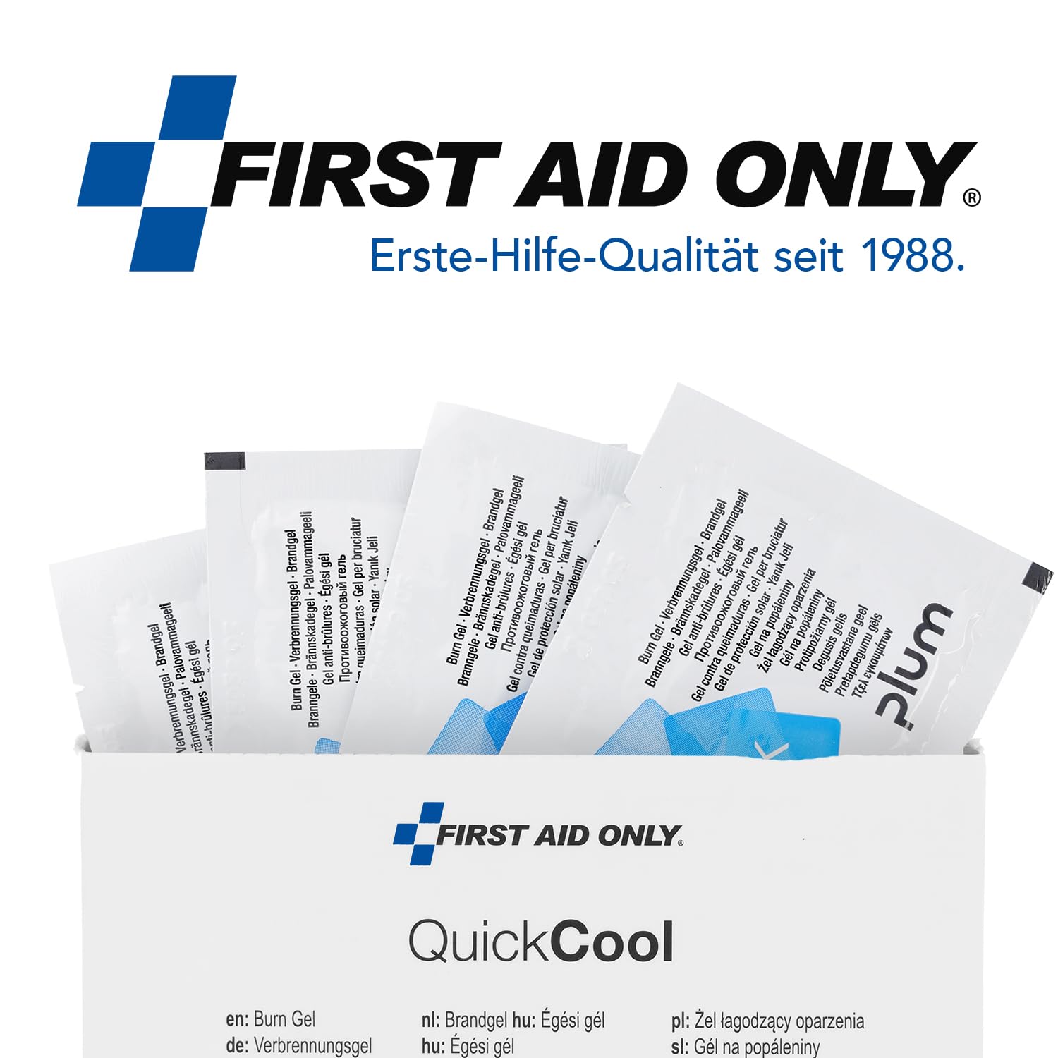 First Aid Only QuickCool Verbrennungsgel 18 Stück | Brandsalbe auf Wasserbasis in sterilen 3,5g Portionspackungen | Kühlendes Brandwundgel für kleinere Verbrennungen | P-44028 00
