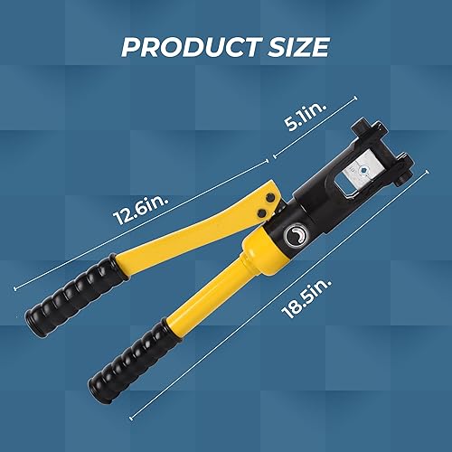 Miniatura 7 de Doppy Herramienta de prensado hidráulico manual 14 toneladas 6 AWG-40 AWG Alambre hidráulico Herramienta de prensado conjunto de terminales de