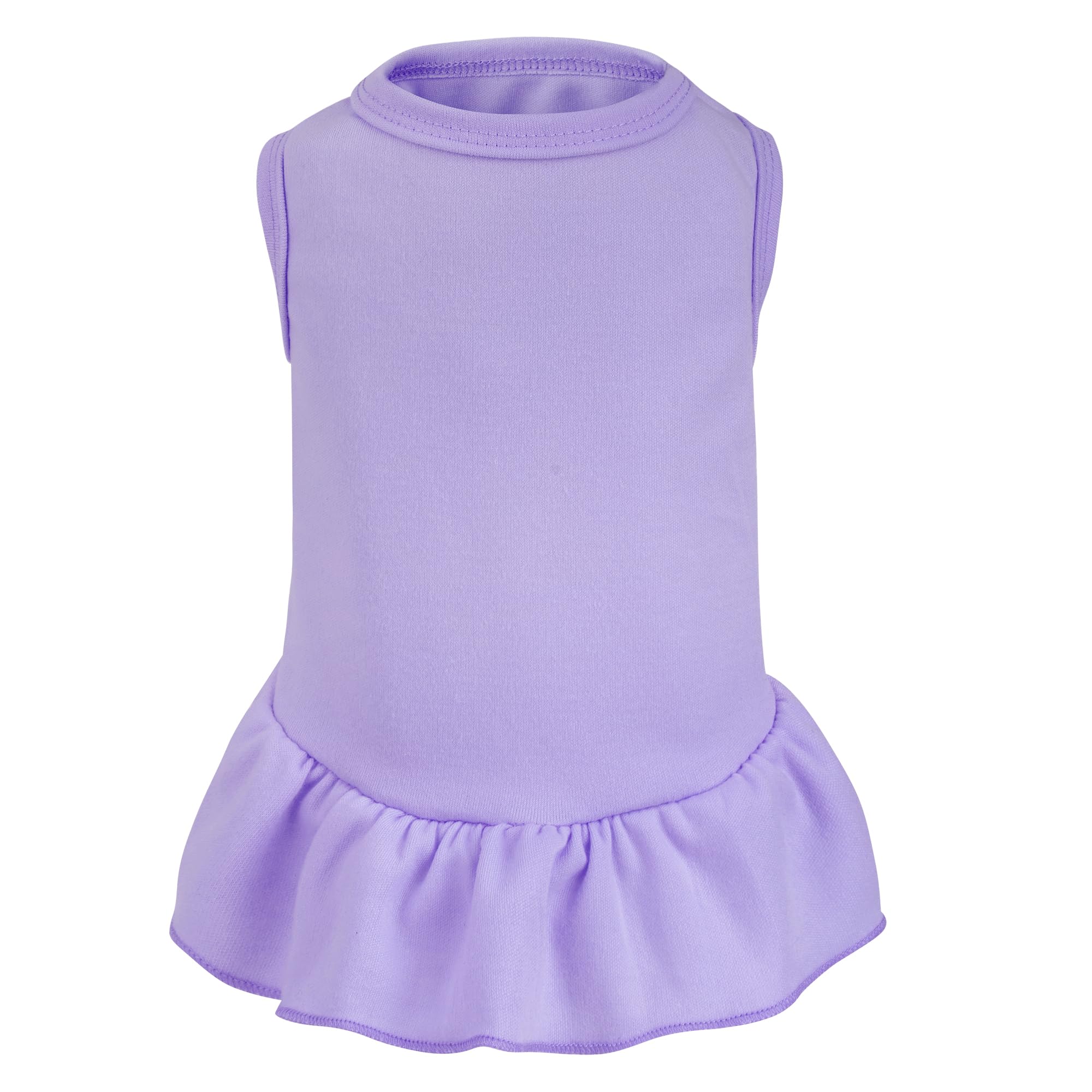 Dog Dresses Cat Skirt Solid Color Dog Clothes Summer Sleeveless Puppy Girl Clothes for Small Pet Dogs Cats (Light Purple, Small)