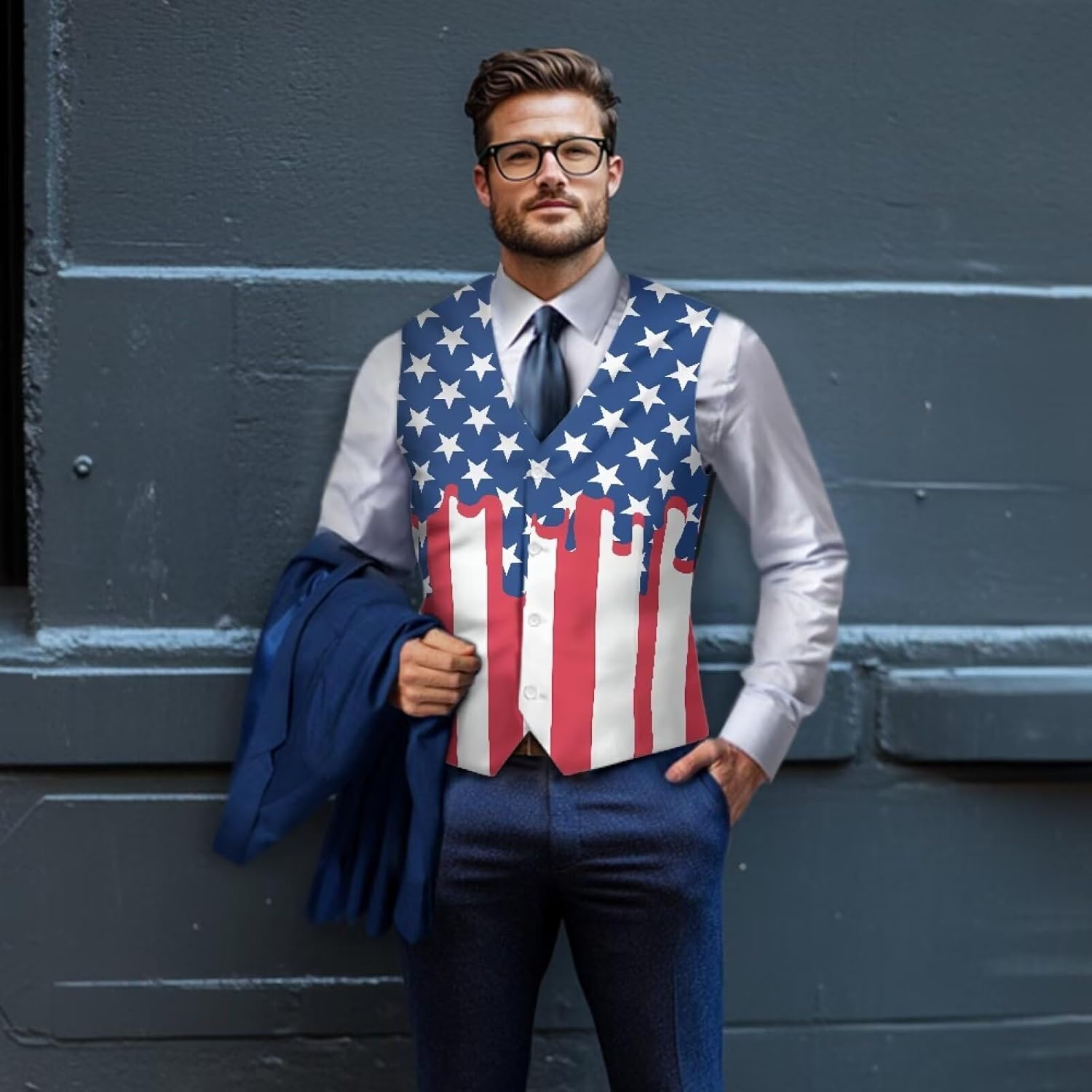 Men's Suit Vest Business Formal Button Dress Waistcoat Vest V neck Slim Fit S-4XL