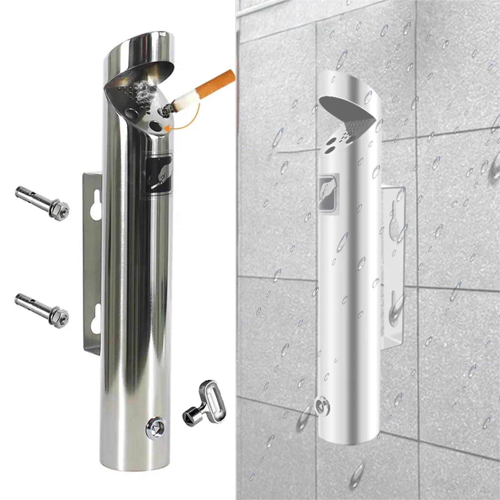 ashtray, Stainless Steel Outside Patio Cigarettes Ashtrays Metal Ash Tray