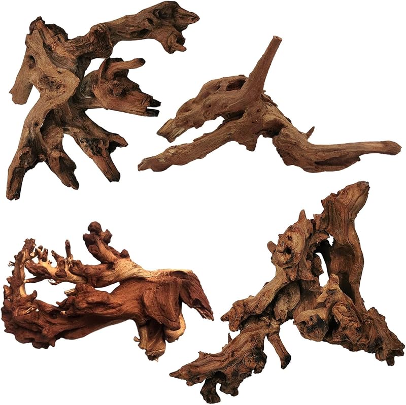 Madeira Natural para Aquário e Terrário Tfwadmx 12,7–20,32 cm, Pacote com 4