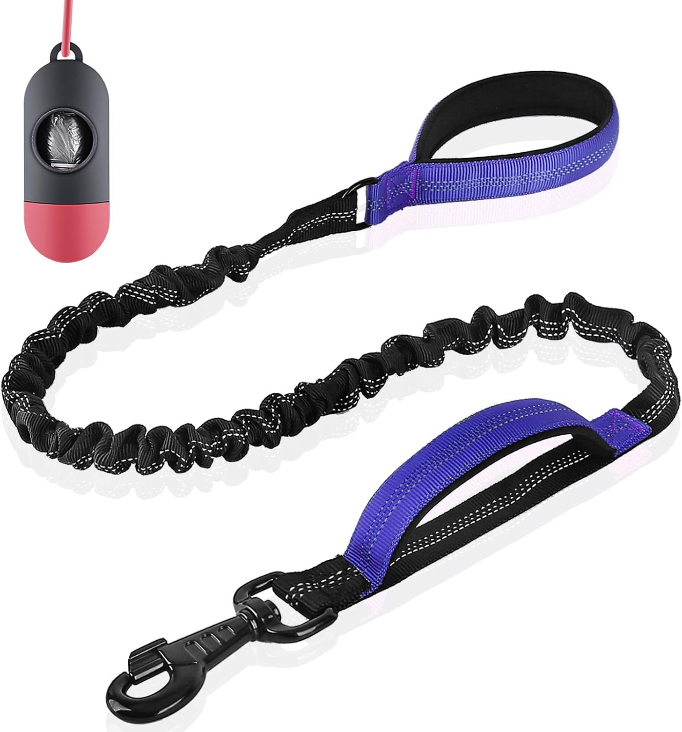 Short Dog Leash with Padded Handle, Bungee Dog Leash Shock Absorbing, Nylon Reflective Pet Leashes for Walking, Dog Lead for Medium & Large Dogs