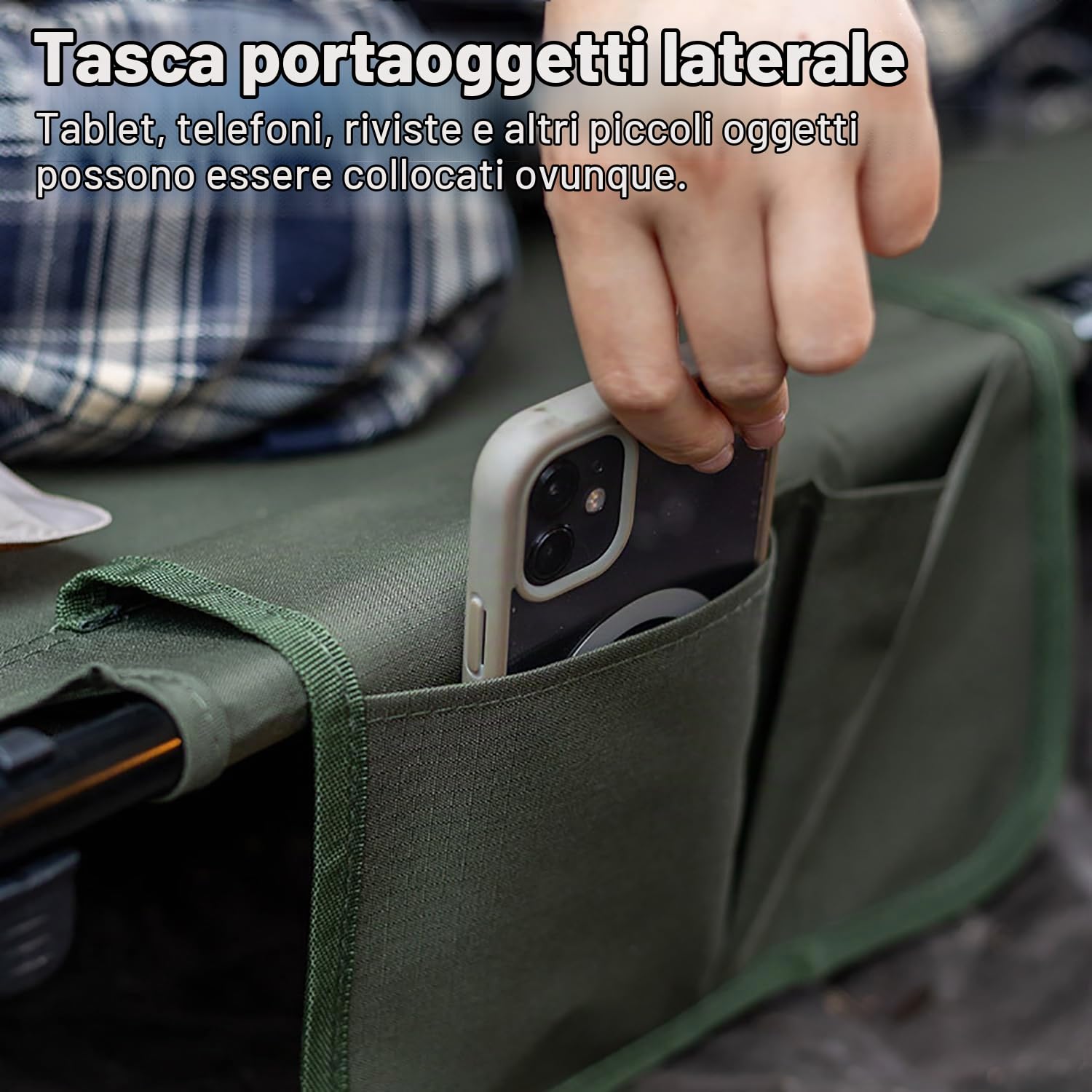 Letto da Campeggio，Ultraleggero Portatile, Brandina Pieghevole Campeggio, 192 x 65 x 16cm, Carico Massimo 150 kg, Adatto per Viaggi all'aperto, Campeggio e Facili Escursioni con Zaino