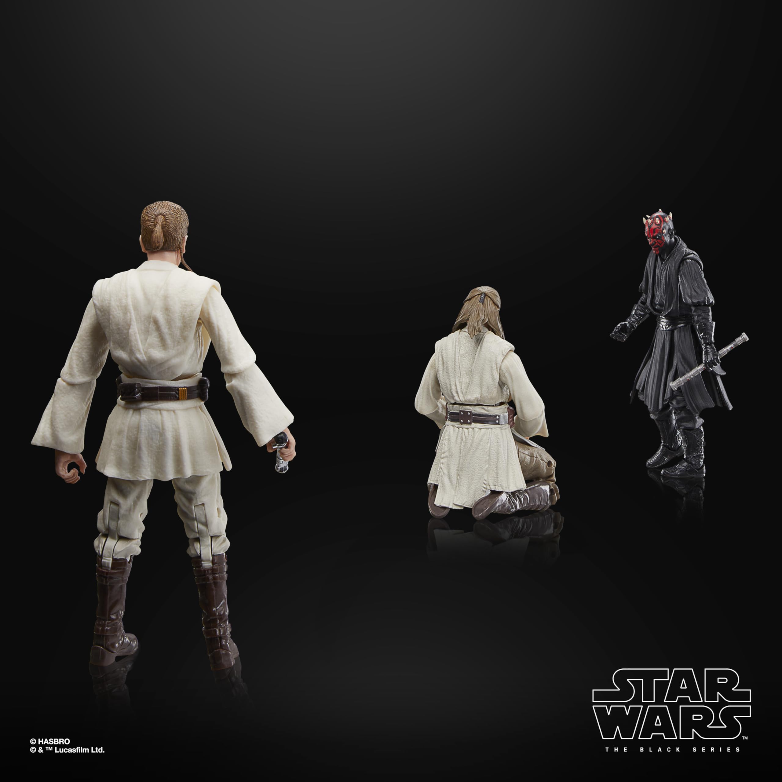 Star Wars The Black Series Qui-Gon Jinn, Darth Maul, OBI-WAN Kenobi The Phantom Menace - Figuras de acción de 6 Pulgadas
