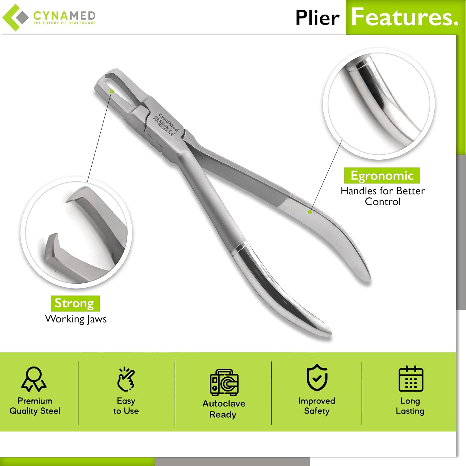 Cynamed Orthodontic Braces Removal Pliers - Professional Bracket Debonding Forceps - Dental Brace Remover Tool - High Precision Grip - Premium Stainless Steel