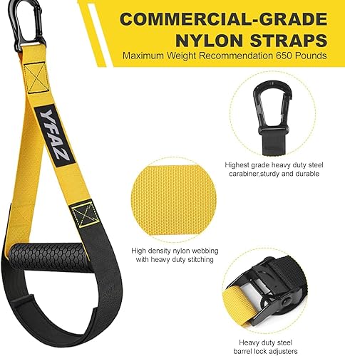 Miniatura 3 de Home Resistance Training Kit for All Levels, Suspension Trainer Straps With Handles For Full Body Workouts at Home, Includes Door Anchor And Mesh