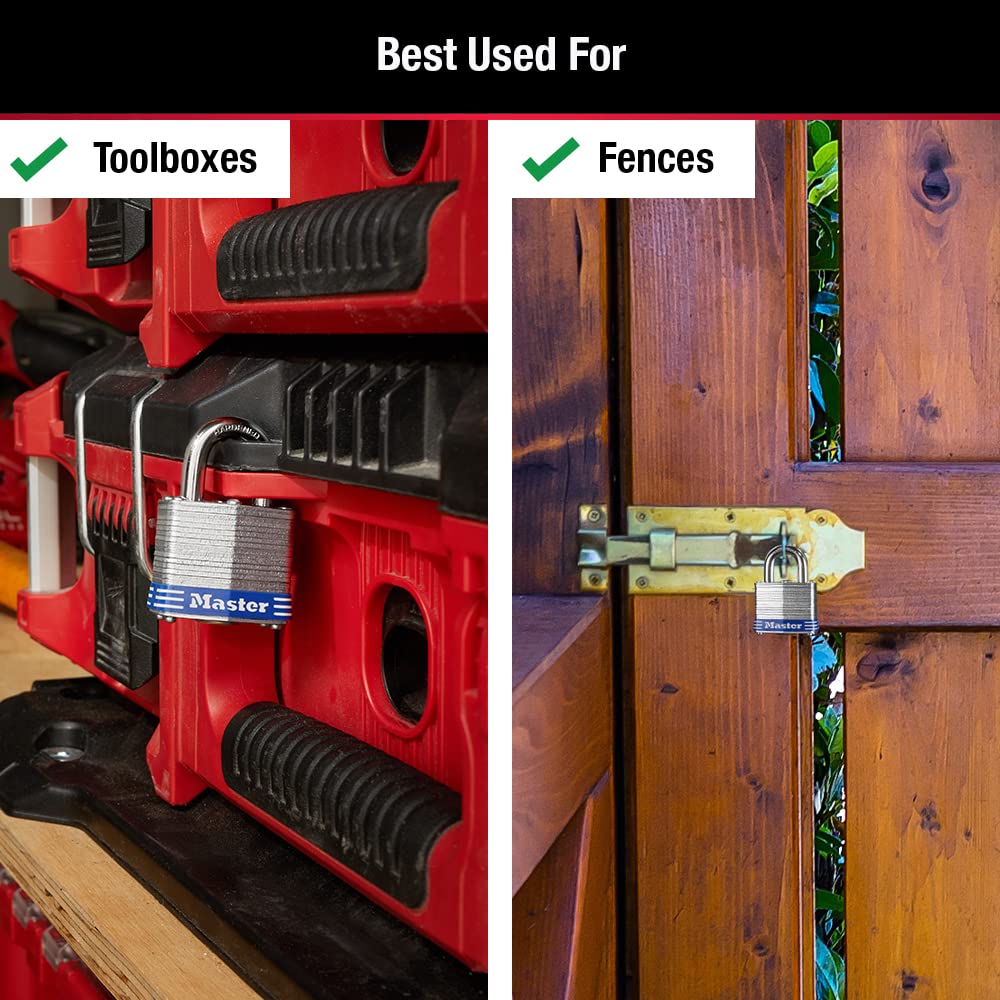 Master Lock 3QLDHCHD kłódki ze stali ocynkowanej, 4 sztuki, kolor srebrny
