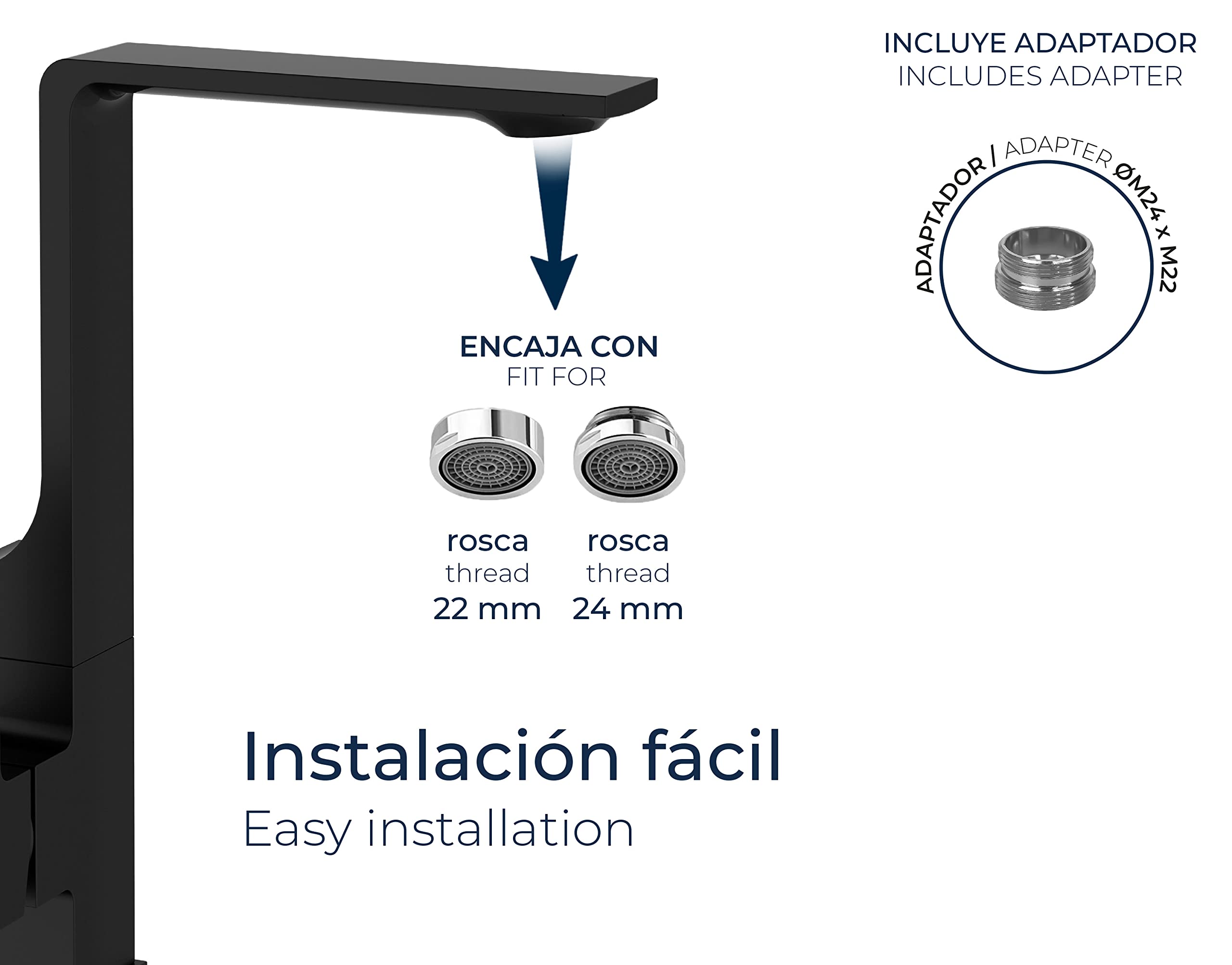 Filtro de Agua para Grifo de Acero Inoxidable — Reduce cloro y metales pesados, mejora el sabor — Instalación rápida — Incluye 1 cartucho de recambio