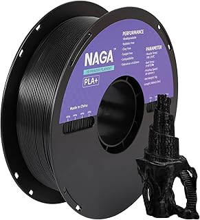 NAGA PLA Plus(PLA+) Filament 1.75mm, Strong Toughness Black PLA 1kg Spool(2.2lbs), PLA Pro 3D Printer Filament, Dimensional Accuracy +/- 0.02 mm, Fit Most FDM Printer