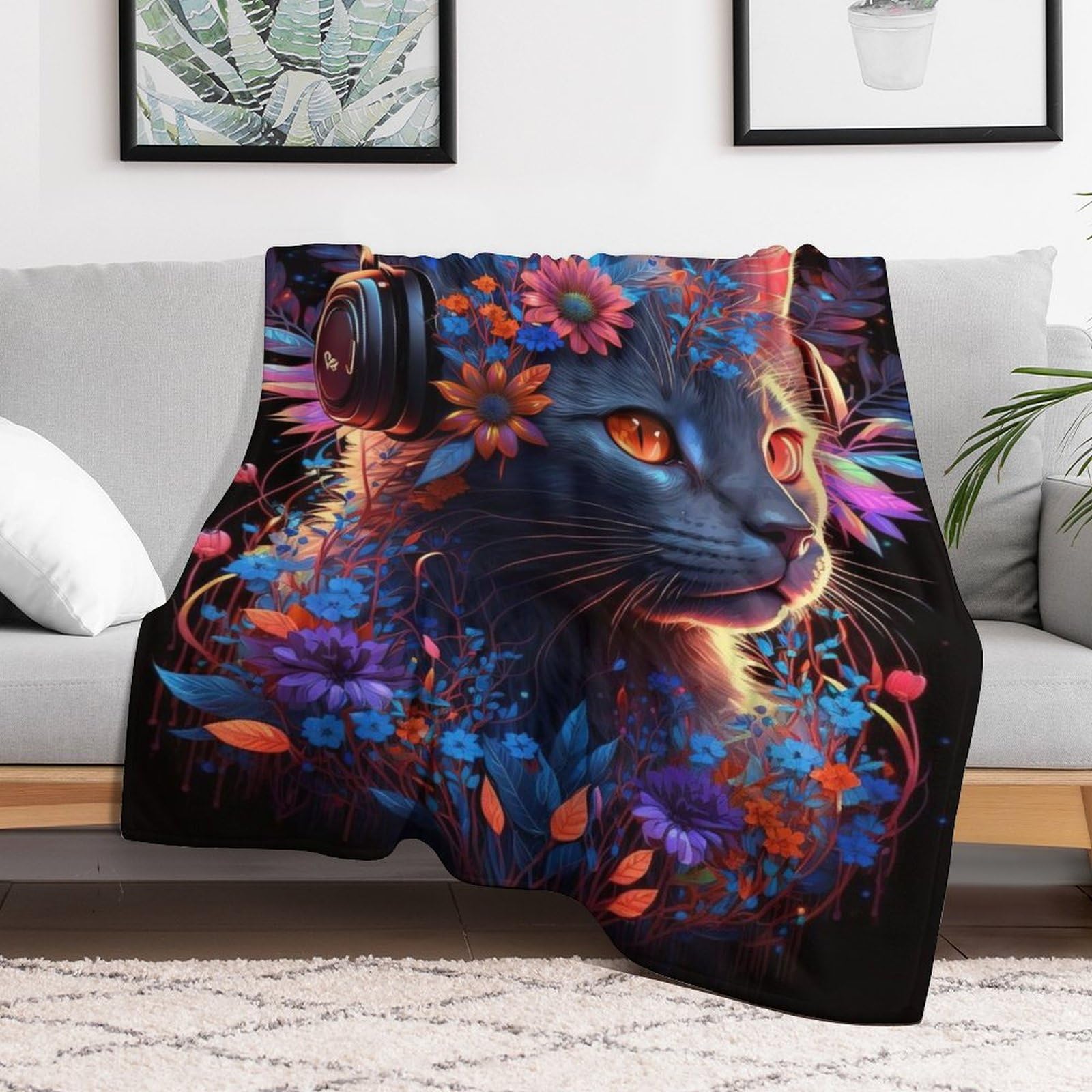 Tappetino Morbido In Flanella Con Base Antiscivolo - Motivo Gatto Cute Per Bagno, Cucina E Camera Da Letto (40x59 Cm)