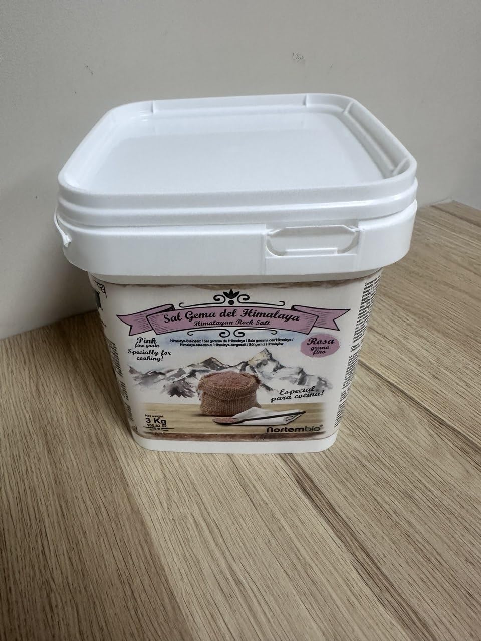 Nortembio Sel Rose de l’Himalaya 3 kg Grain Fin (1–2 mm) Origine Punjab Pakistan Sel Minéral Naturel Non Raffiné pour Cuisine + eBook de Recettes Offert