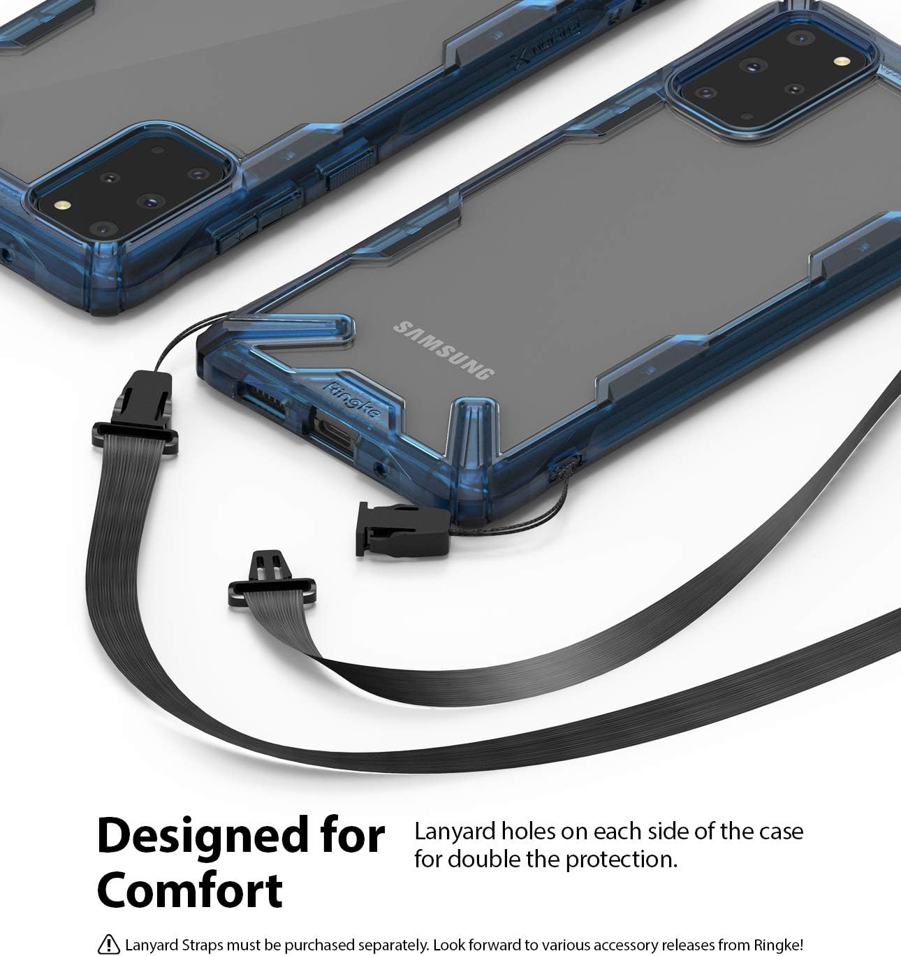 Ringke Fusion-X Compatible with Galaxy S20 Plus Case Only (2020), Clear Back Heavy Duty Shockproof TPU Rugged Bumper Phone Cover - Space Blue