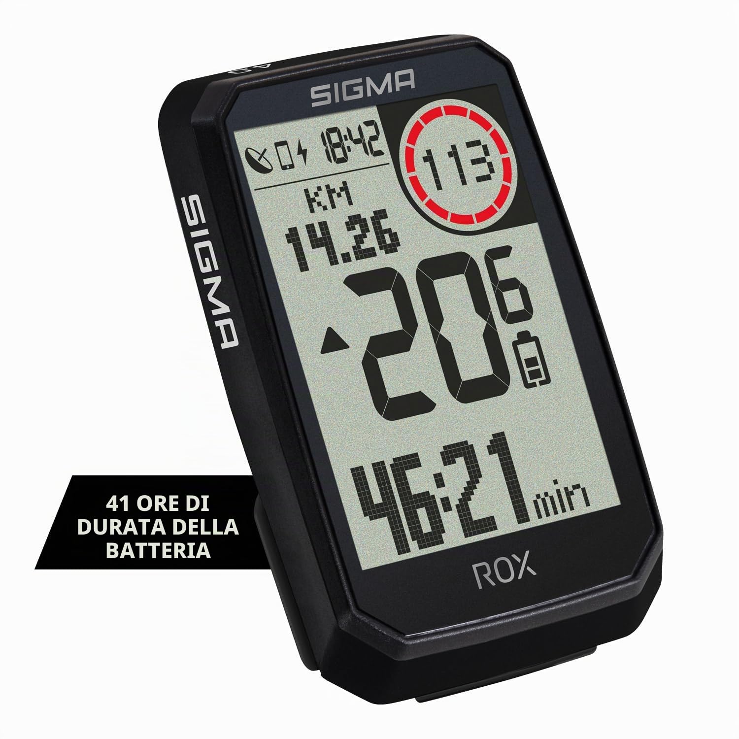 SIGMA ROX 4.0 ENDURANCE Nero | 41h di durata della batteria | 30 funzioni come la misurazione dell'altitudine | compatibilità con le e-bike | ANT+&BLE |USB-C|computer da bici wireless