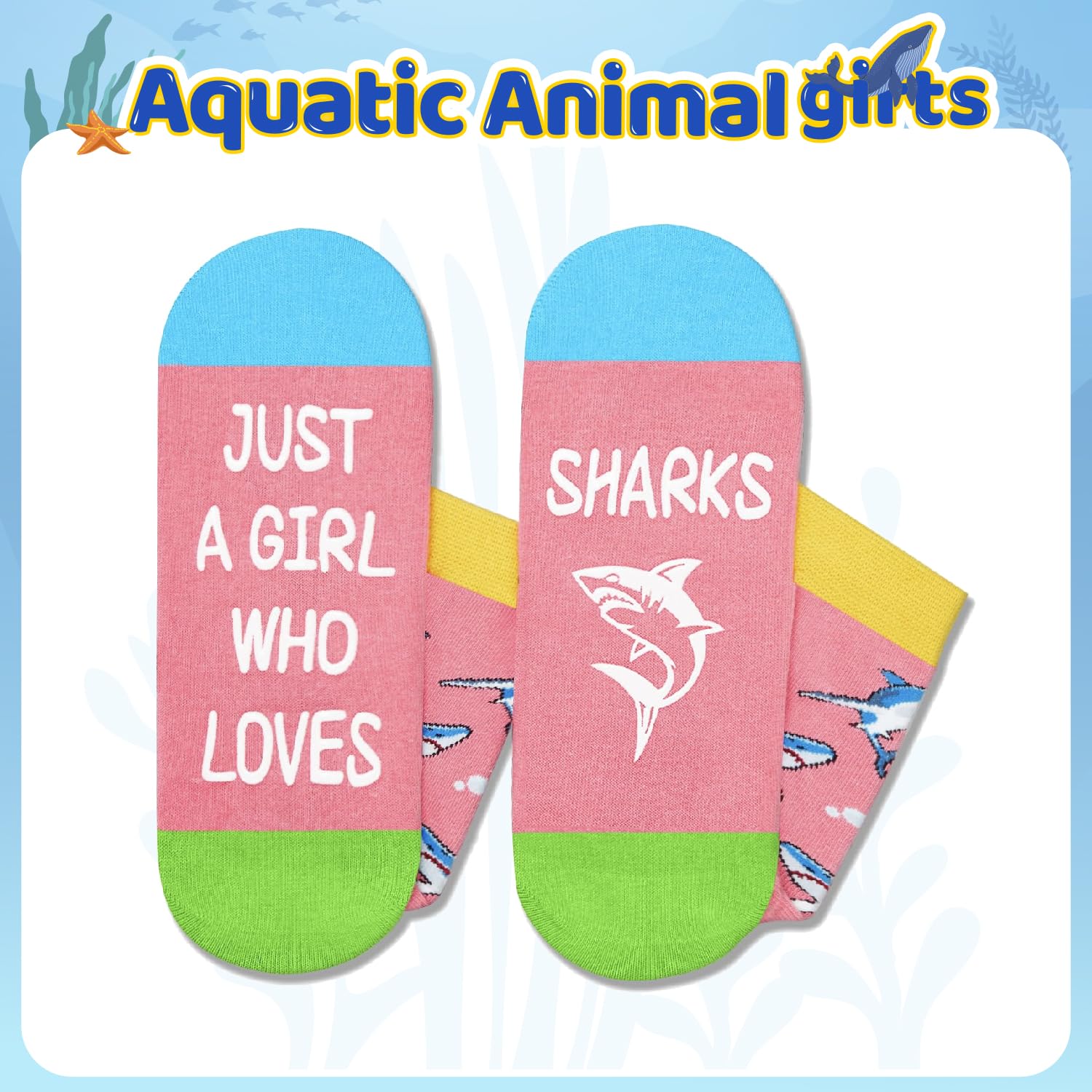 HAPPYPOP Animal Lover Gifts for Women - Mermaid Jellyfish Penguin Hippos Whale Shark Socks