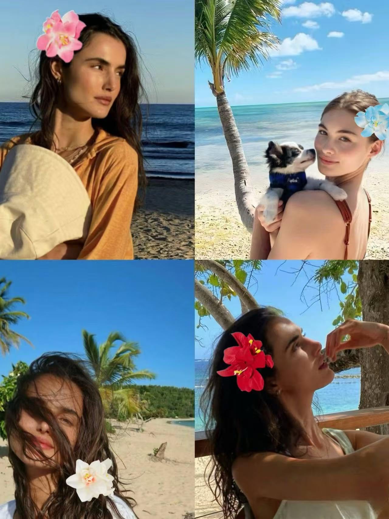 6 pinzas para el pelo de flores hawaianas, 3.5 pulgadas, horquillas de pelo de hibisco de plumeria, pinzas para el pelo para mujeres, bodas, accesorios para el cabello de flores, clip para niñas