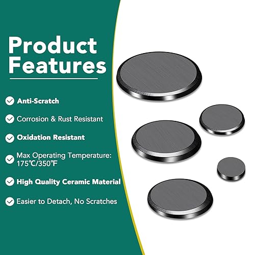 Miniatura 5 de TRYMAG Imanes pequeños para manualidades con respaldo adhesivo, 5 tamaños diferentes, 50 piezas de imanes circulares redondos fuertes de cerámica,