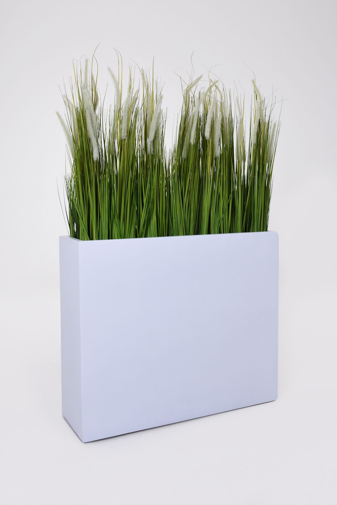 VIVANNO Großer Pflanzkübel Raumteiler auf Rollen - Fiberglas Weiß Matt | Wetterfester Blumenkübel 88x75x30 cm für Außen & Innen, inkl. Zwischenboden, mobil für Gastronomie & Hotel