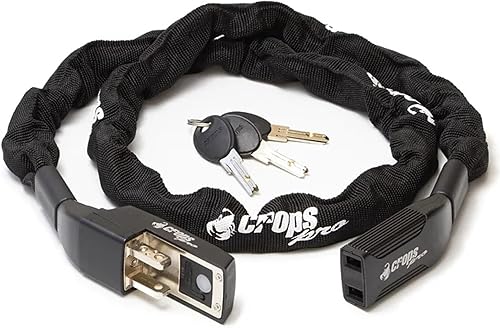 Miniatura 8 de CROPS Candado de cadena para bicicleta K4-66, 3.6 pies, color negro con 3 llaves, cerraduras de bicicleta, cerradura de cadena antirrobo de alta