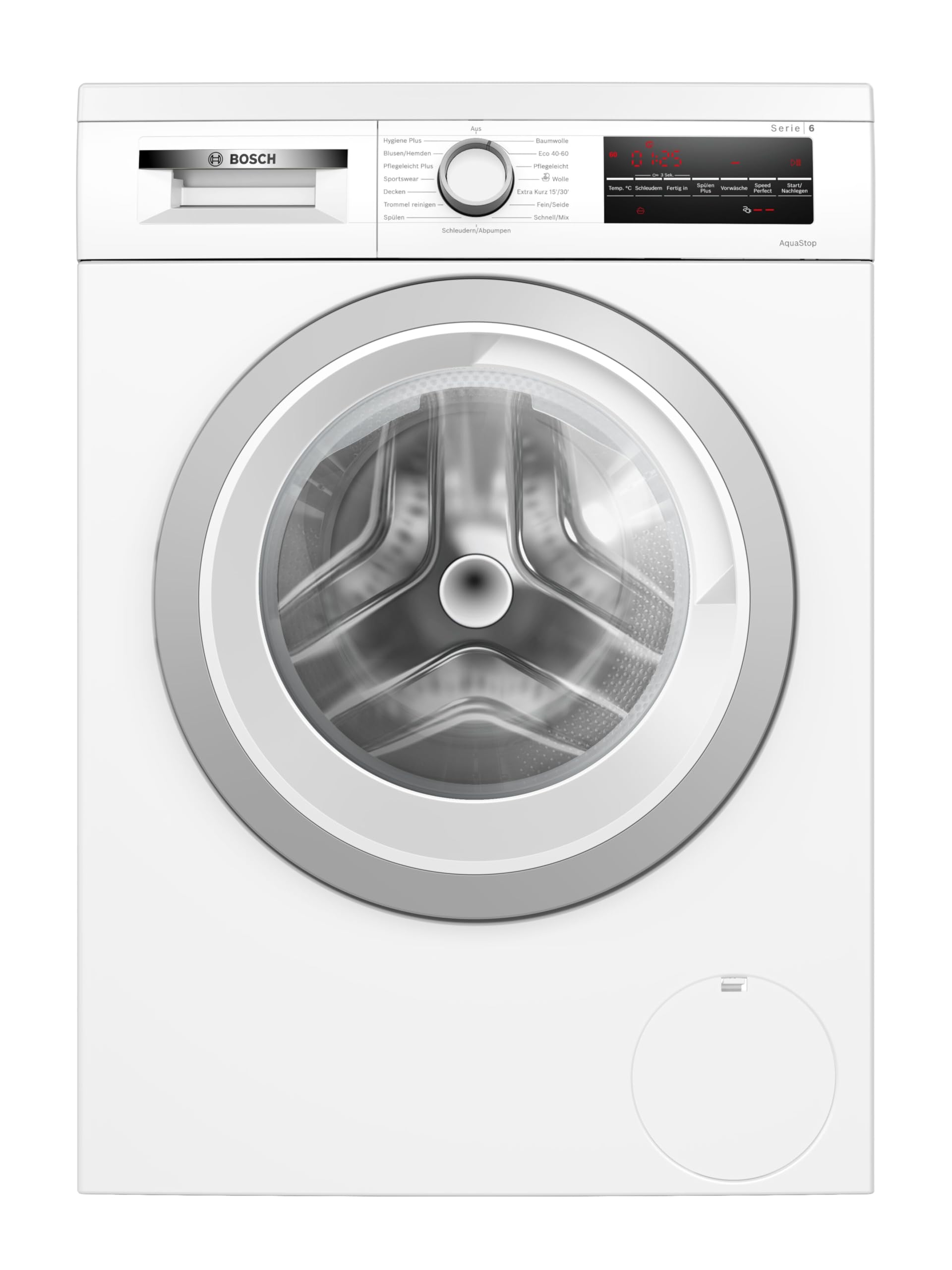 BOSCH Waschmaschine Serie 6 WUU28T42, 9 kg, 1400 U/min, Unterbaufähig, Zeitersparnis durch Speed Perfect, Großes LED-Display