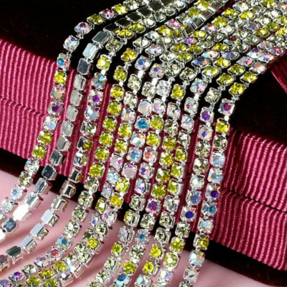 Klar-Diamant-Kristallkette Aus Glas (silberfarben) – Für Basteln, Schmuckherstellung & Dekoration Klar-Diamant-Kristallkette Aus Glas (silberfarben) – Für Basteln, Schmuckherstellung & Dekoration