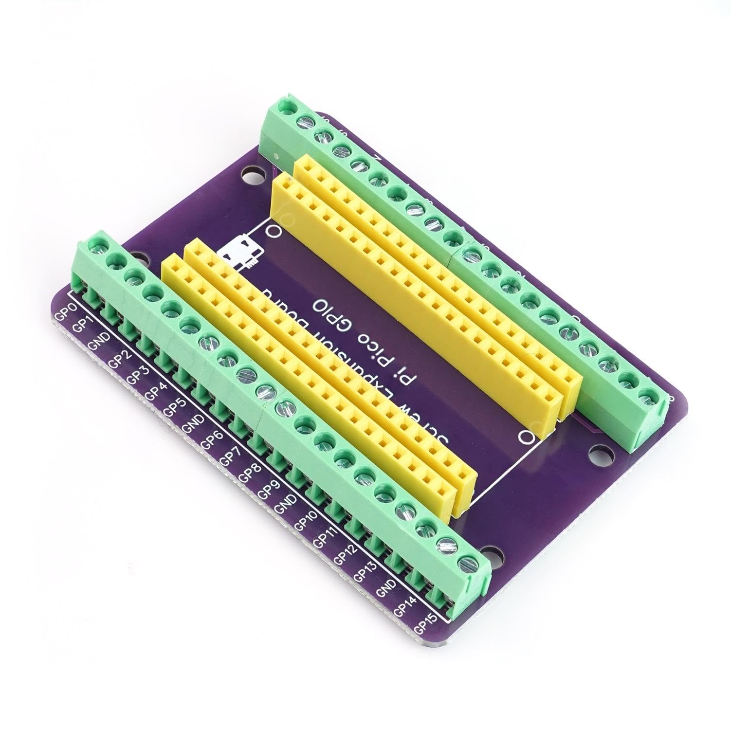 BerryBase Breakout Board mit Schraubklemmen und Buchsenleisten für Raspberrry Pi Pico